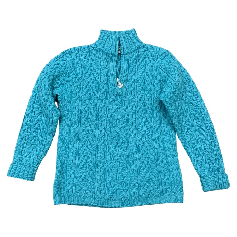 Aran Crafts Hand Knit Merino Wool Pullover Women’s Sweater Made in Ireland